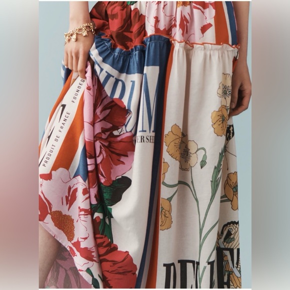 Maeve linen blend printed Maxi Skirt - Picture 9 of 9